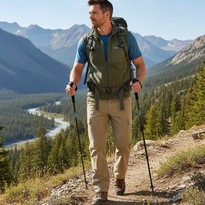 Columbia Cargo Pants Men 38 x 31 Khaki Tan Beige Outdoors Active Pockets Hiking‎